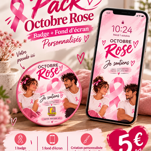 Badge + fond d'écran octobre rose