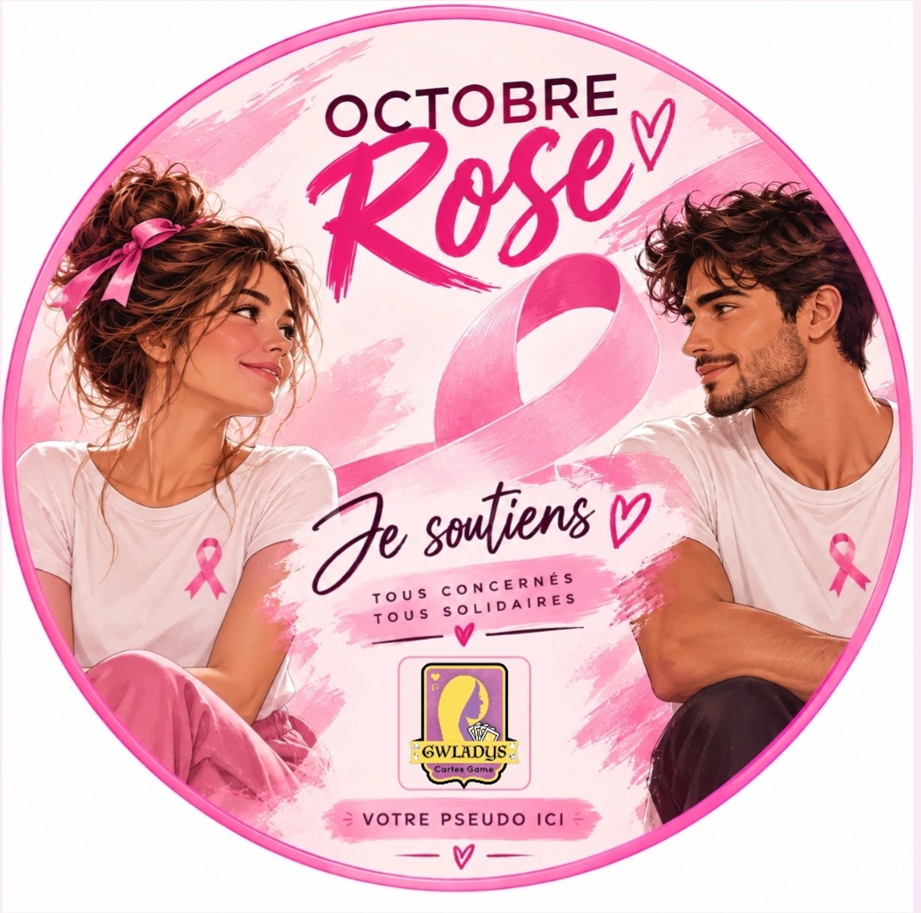 badge solidaire octobre rose 2026 gwladys cartes game
